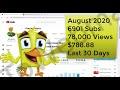My Youtube Income Progress Update August 2020